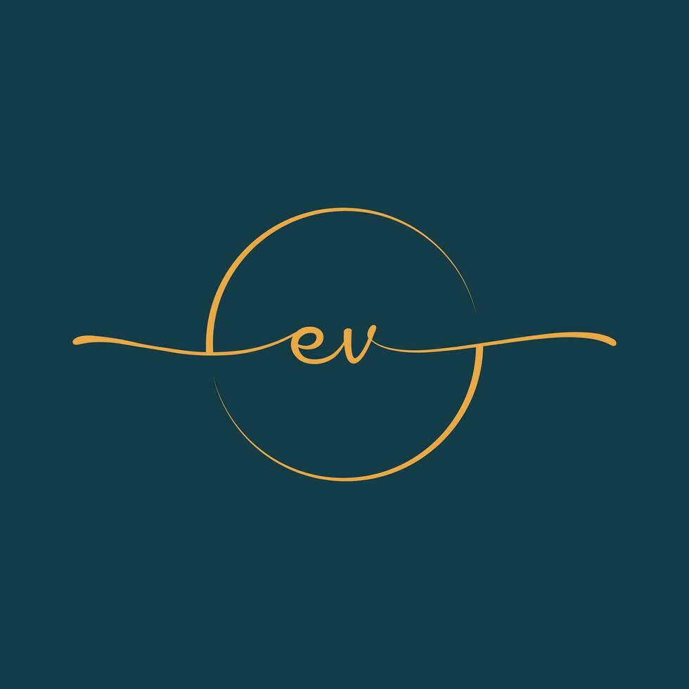 ev, eu assinatura inicial logotipo modelo vetor ,assinatura logótipo