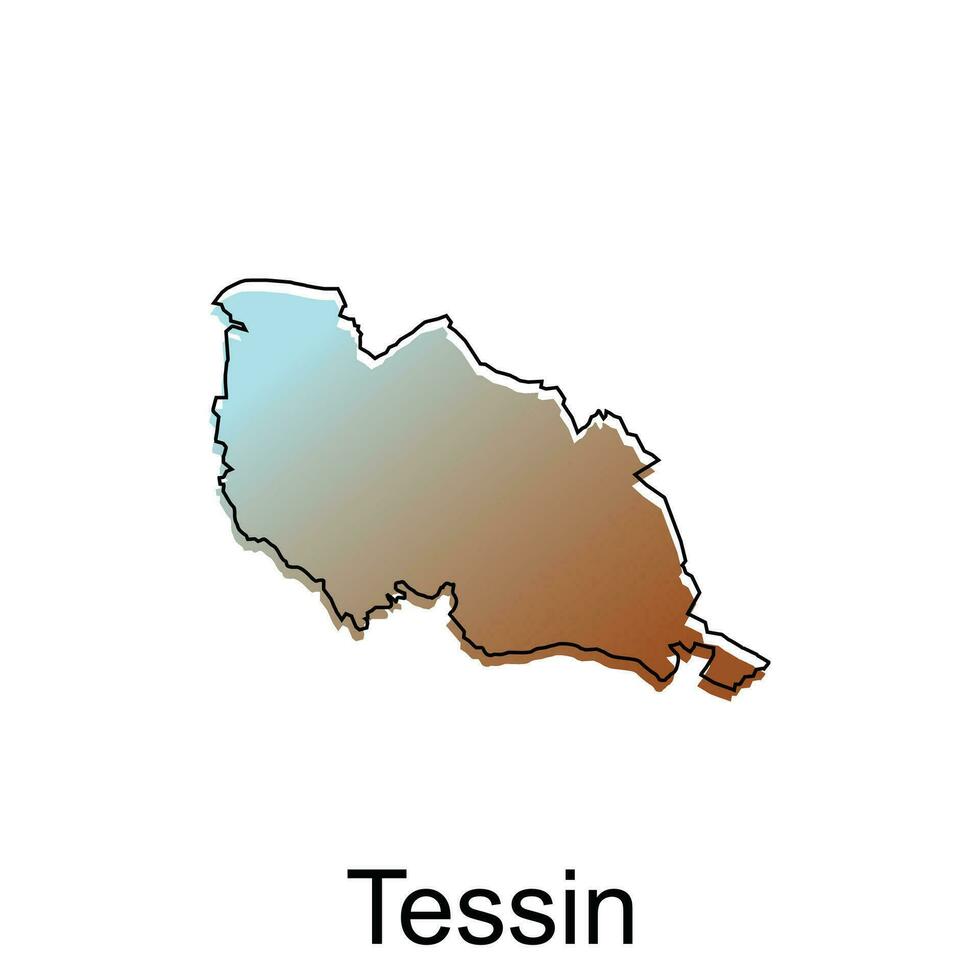 mapa do Tessin ilustração Projeto com Preto esboço em branco fundo, Projeto modelo adequado para seu companhia vetor