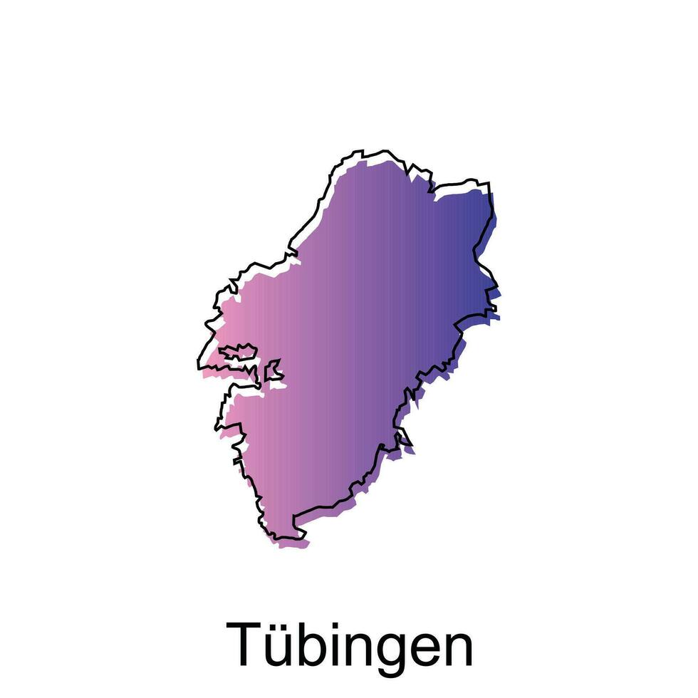 mapa cidade do Tubinga, mundo mapa internacional vetor modelo com esboço ilustração projeto, adequado para seu companhia