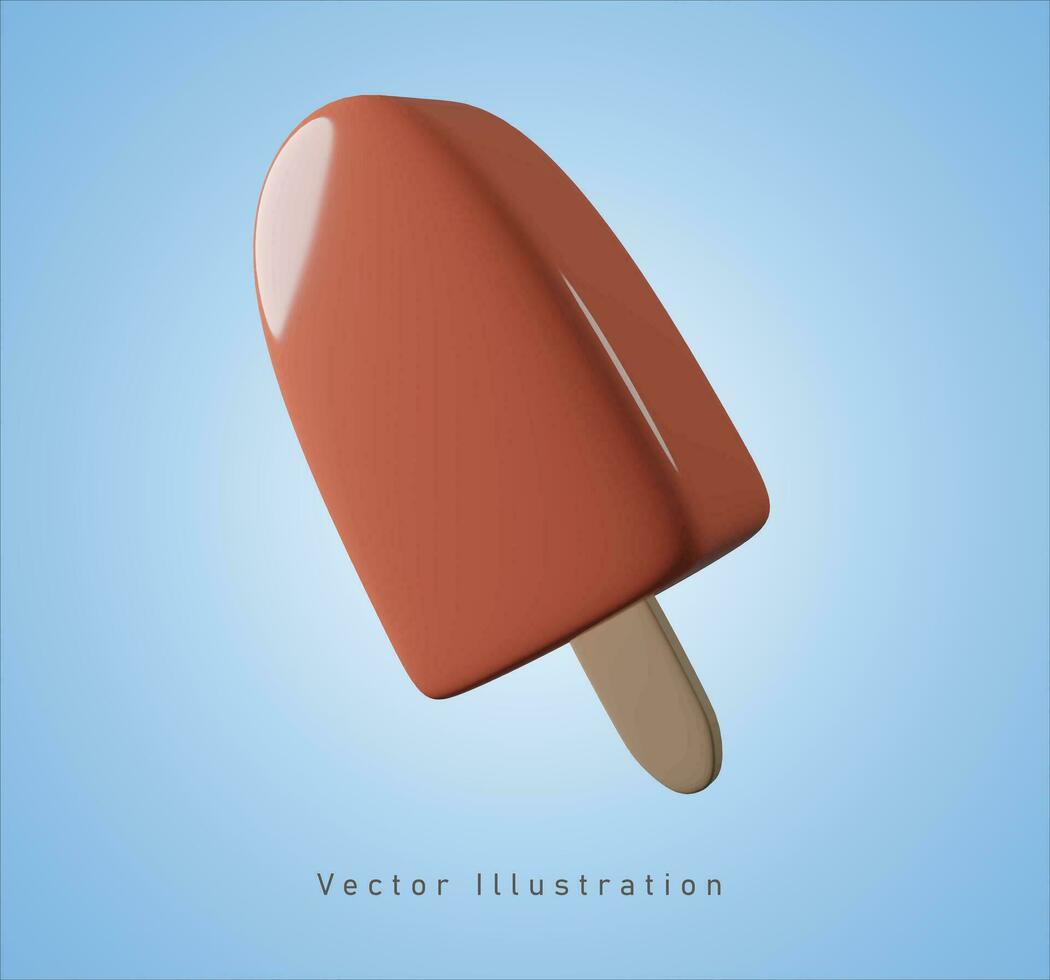 chocolate gelo creme dentro 3d vetor ilustração