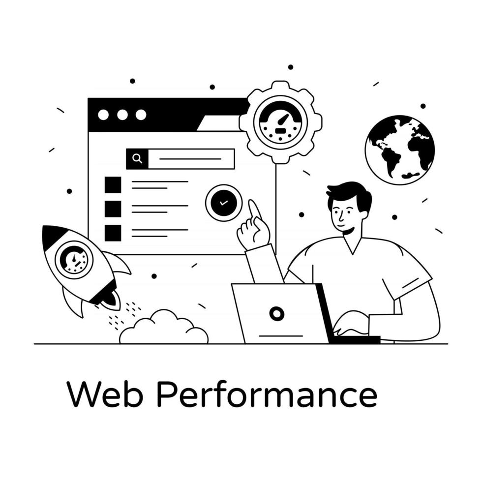 desempenho e velocidade da web vetor