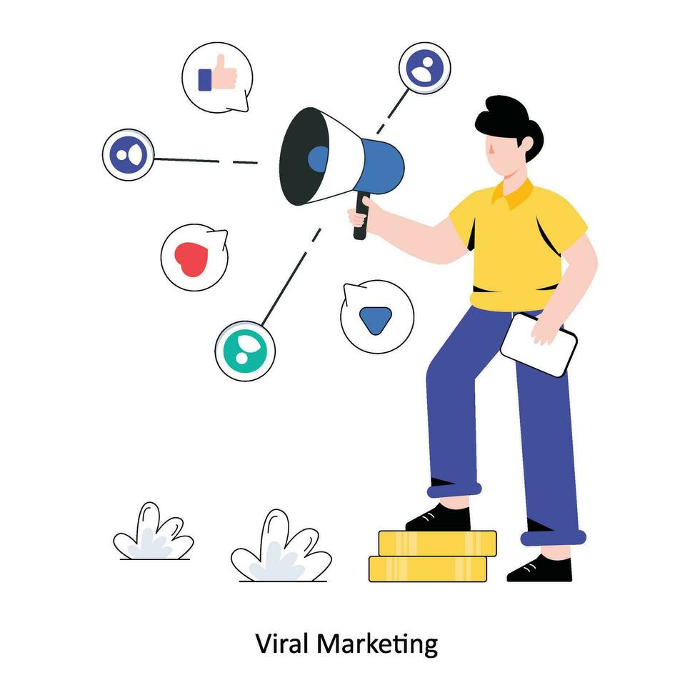 viral marketing plano estilo Projeto vetor ilustração. estoque ilustração