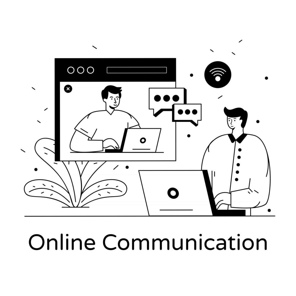 comunicação online ao vivo vetor