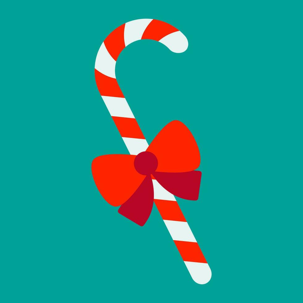 fofa Natal e Novo ano símbolo ícone com colori rabisco estilo. alegre Natal feriado. vetor ilustração bastão doce e fita.