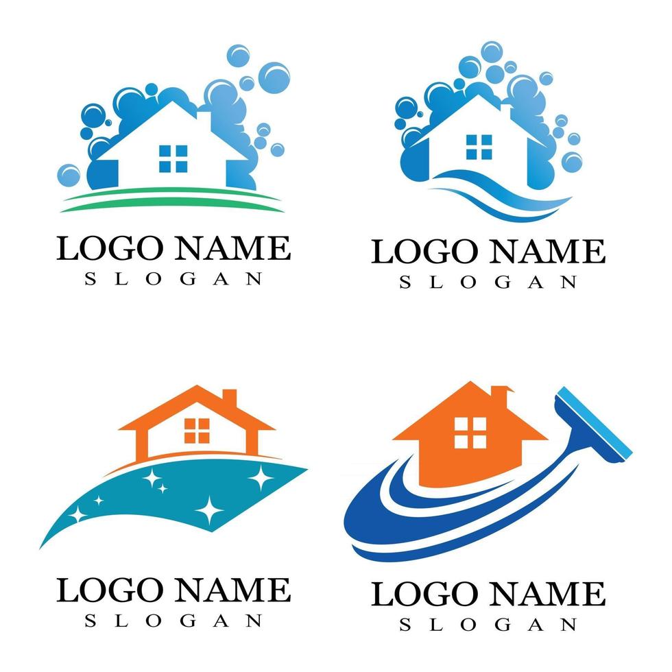 limpeza modelo de vetor de ilustração de logotipo e símbolo