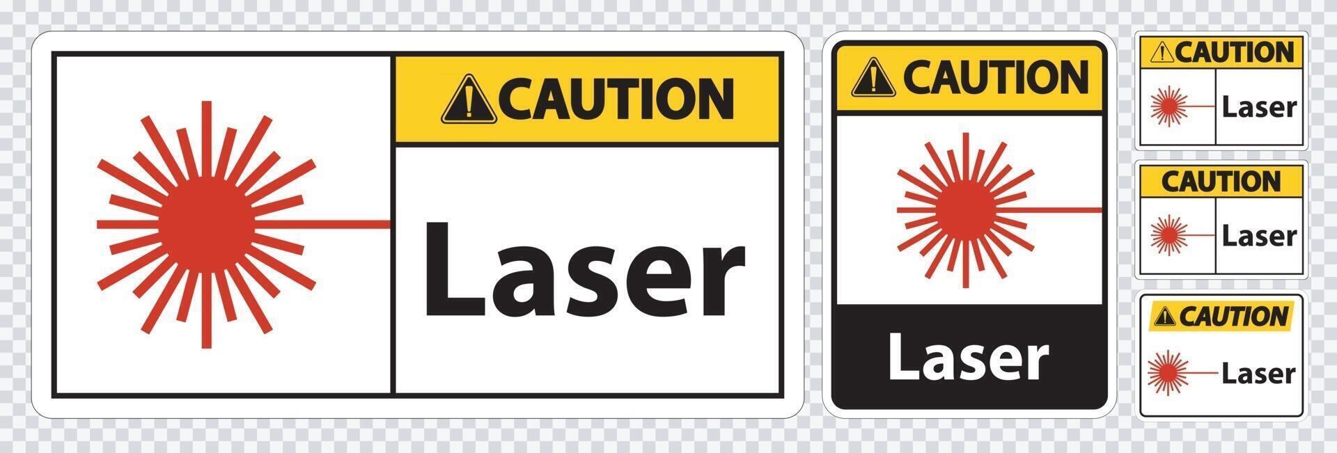 cautela laser símbolo sinal símbolo sinal isolado em fundo transparente, ilustração vetorial vetor