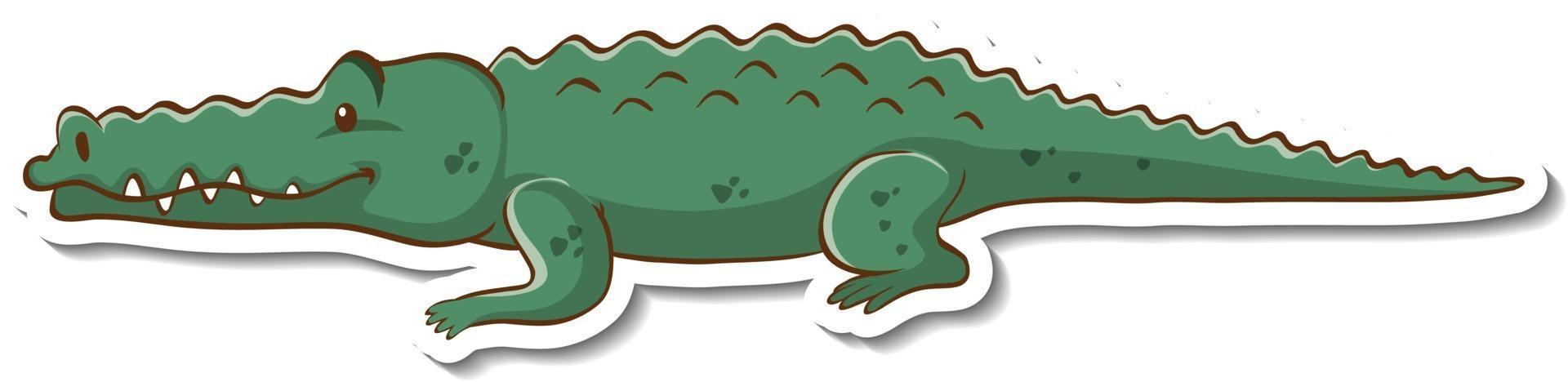 adesivo de personagem de desenho animado de crocodilo vetor