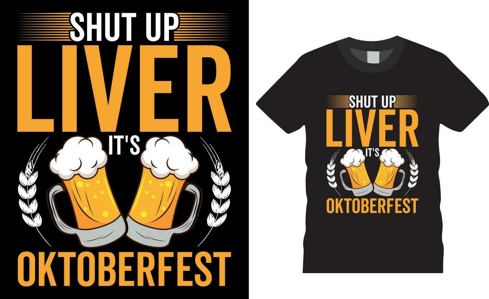 fechar acima fígado Está oktoberfest ,cerveja bebendo vetor gráfico camiseta Projeto