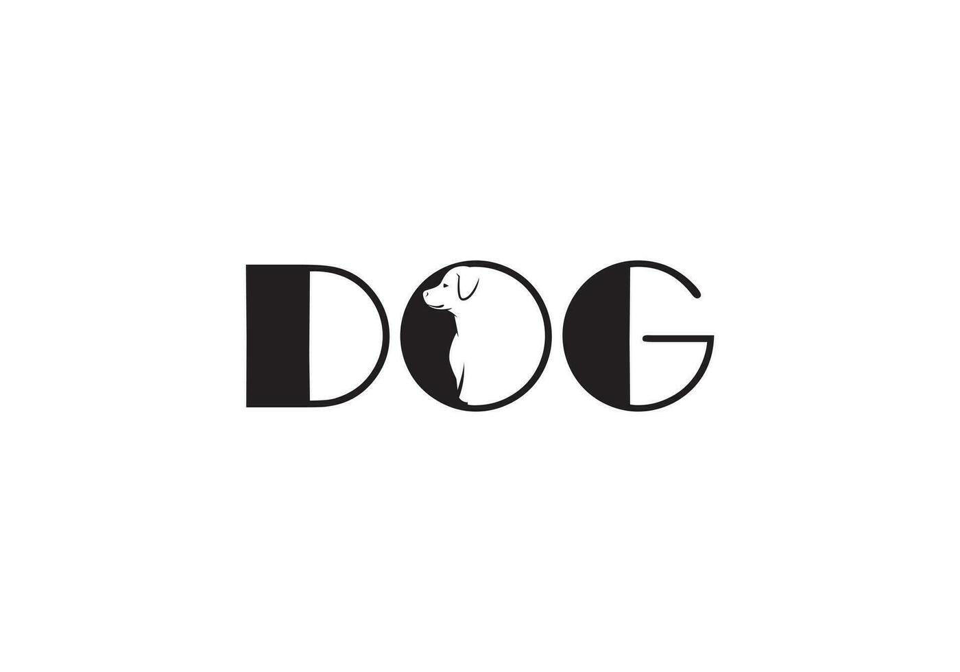 criativo cachorro e texto adicionado animal logotipo ícone Projeto vetor