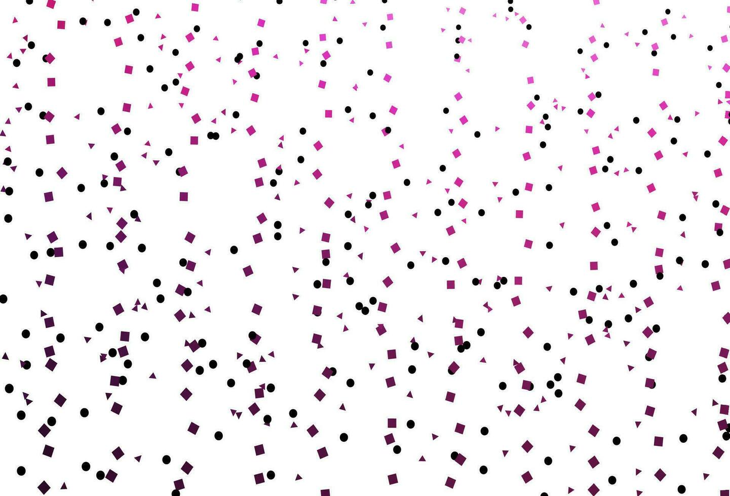 modelo de vetor rosa claro com cristais, círculos, quadrados.