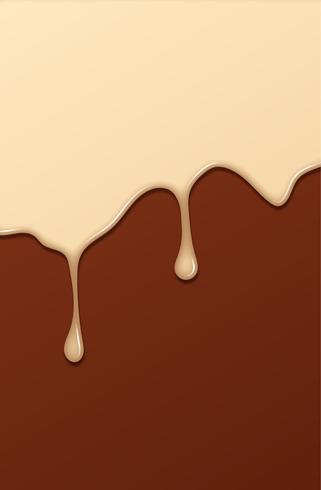 Chocolate líquido ou tinta marrom. Ilustração vetorial vetor