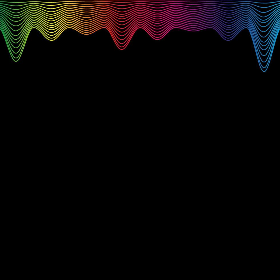 arco Iris ondas linha fronteira, modelo bandeira Mais recentes tecnologia som vibrações em Preto. vetor ilustração