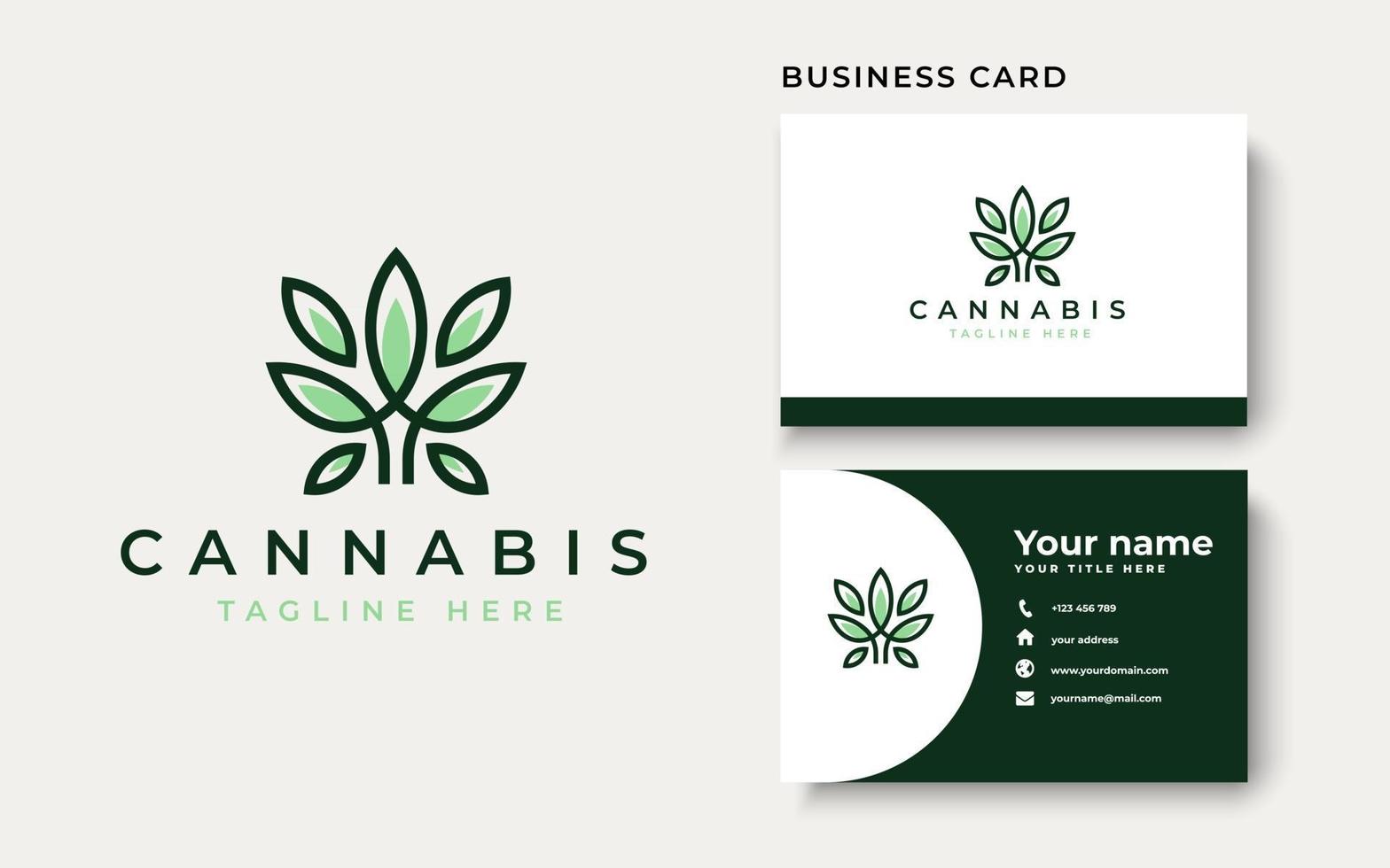 modelo de logotipo de folha de cannabis. ilustração vetorial vetor