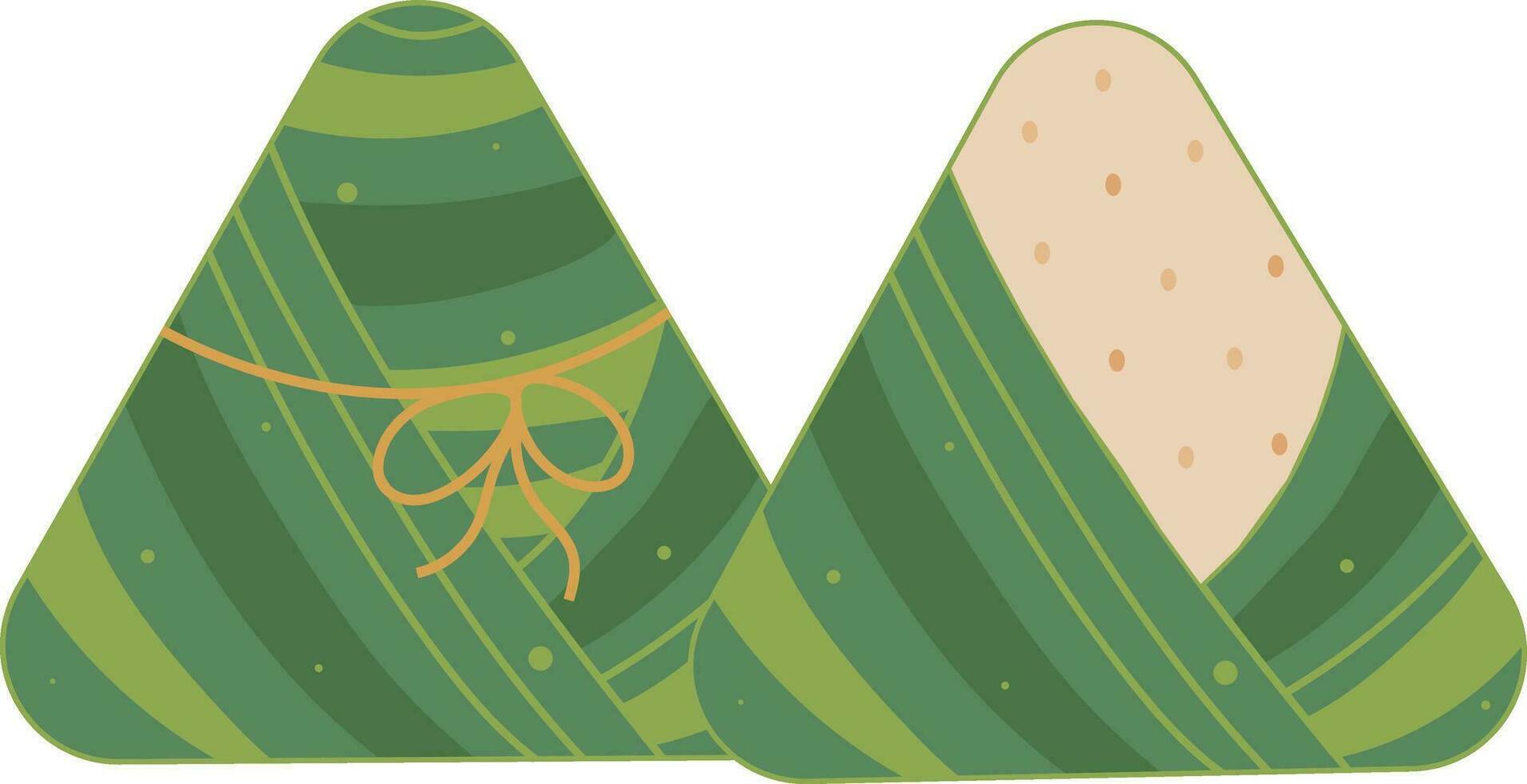 tradicional zongzi bolinho de massa comida, Dragão barco festival ilustração gráfico elemento vetor