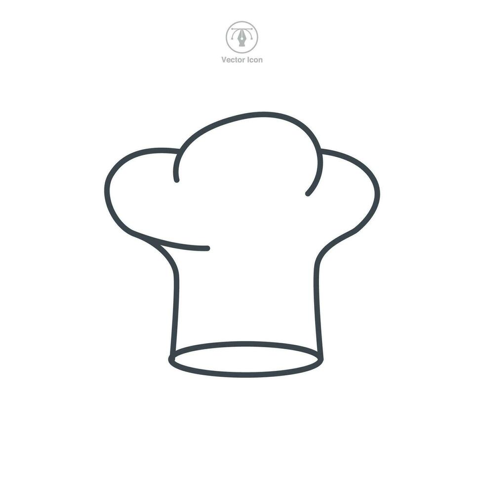 chefe de cozinha chapéu ícone símbolo vetor ilustração isolado em branco fundo