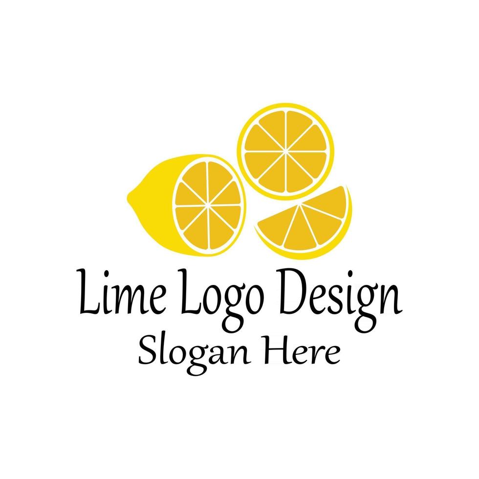 ícone de modelo de vetor de logotipo de limão fresco