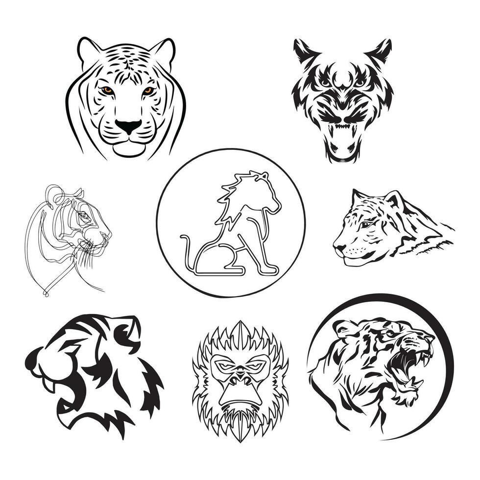 Lobo vetor conjunto pode estar usava dentro logotipo Projeto.