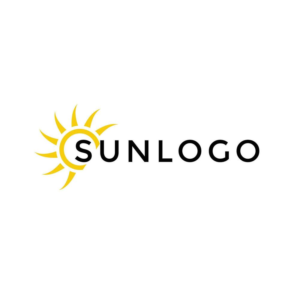 simples Sol logotipo Projeto modelo vetor