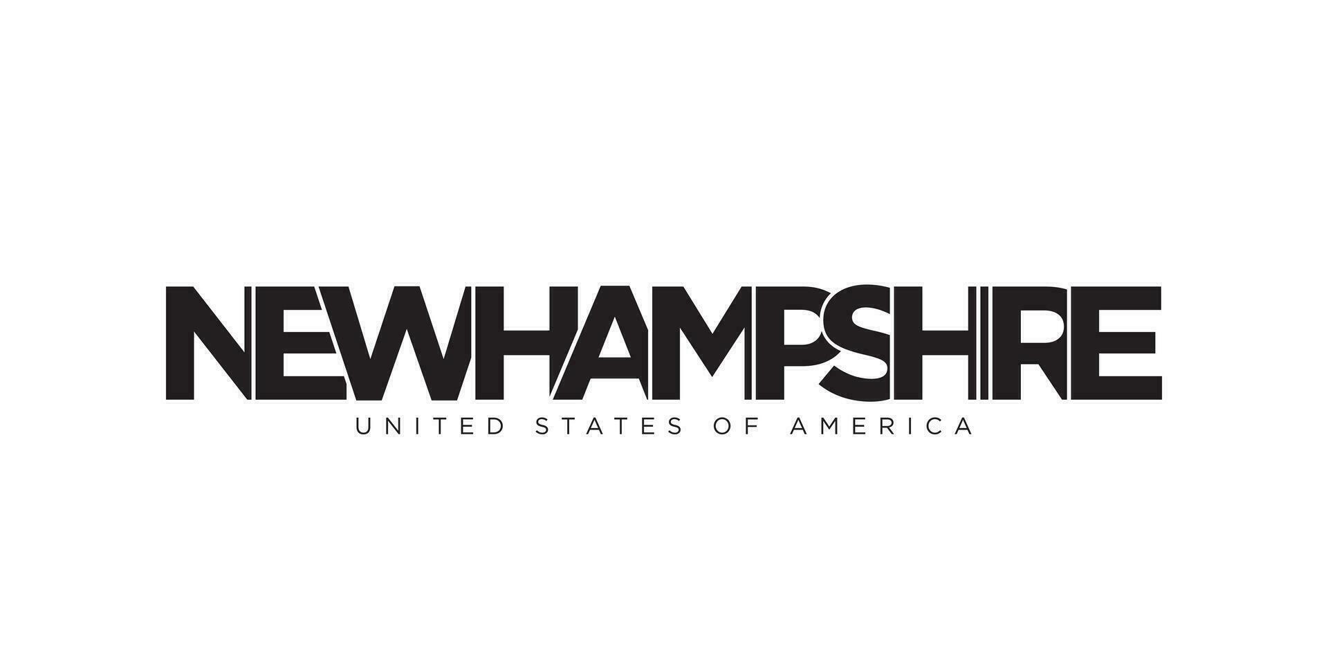 Novo hampshire, EUA tipografia slogan Projeto. América logotipo com gráfico cidade letras para impressão e rede. vetor