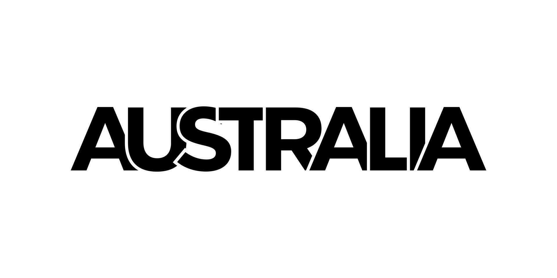 Austrália emblema. a Projeto características uma geométrico estilo, vetor ilustração com negrito tipografia dentro uma moderno Fonte. a gráfico slogan rotulação.
