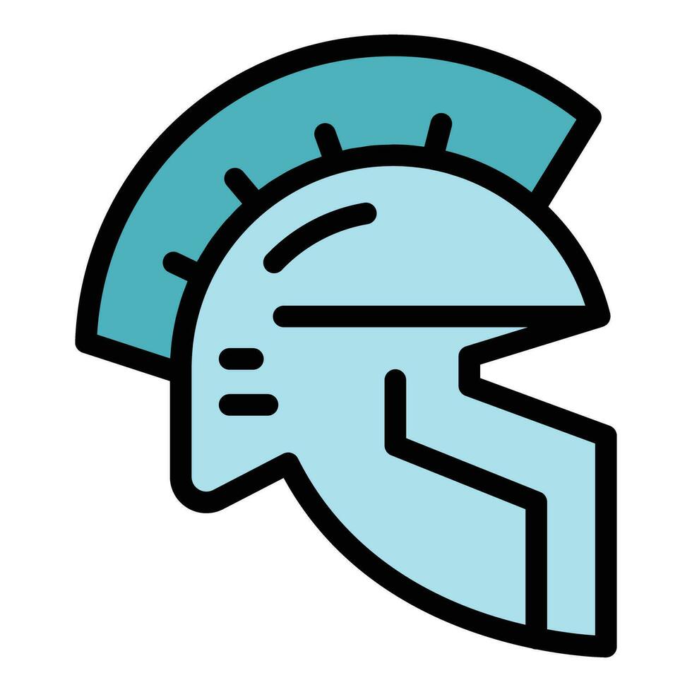 Atenas Guerreiro capacete ícone vetor plano