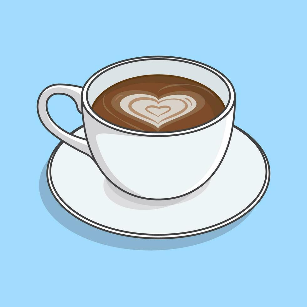 copo do café desenho animado vetor ilustração. café copo plano ícone esboço