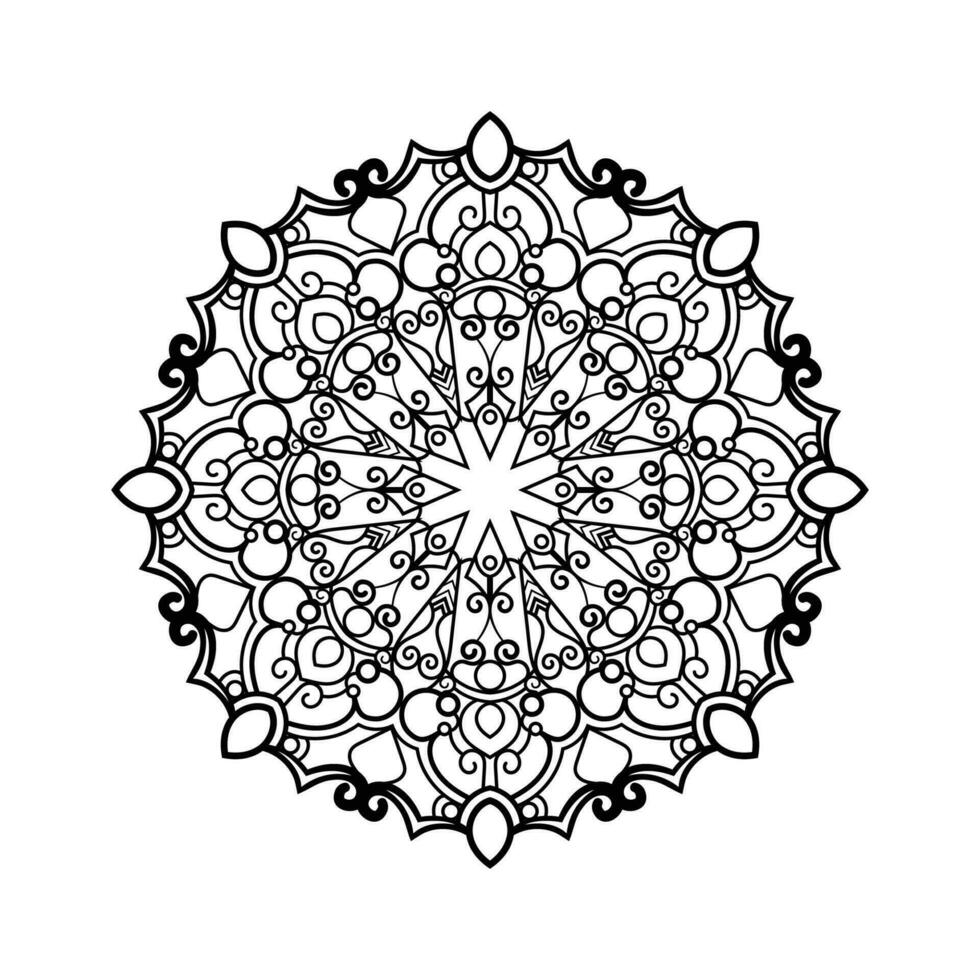 decorativo mandala e padronizar para mehndi, casamento, tatuagem, islamismo, indiano, árabe. esboço mandalas coloração livro página. vetor