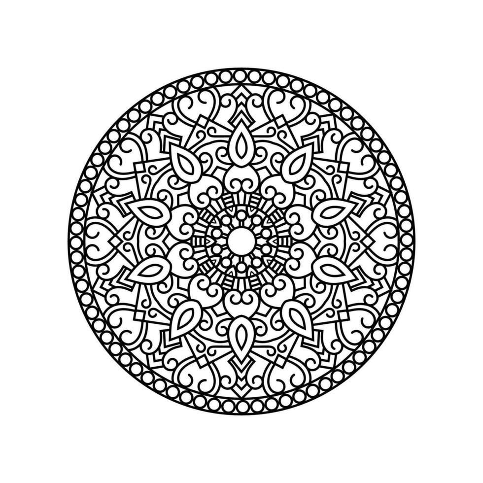 decorativo mandala e padronizar para mehndi, casamento, tatuagem, islamismo, indiano, árabe. esboço mandalas coloração livro página. vetor