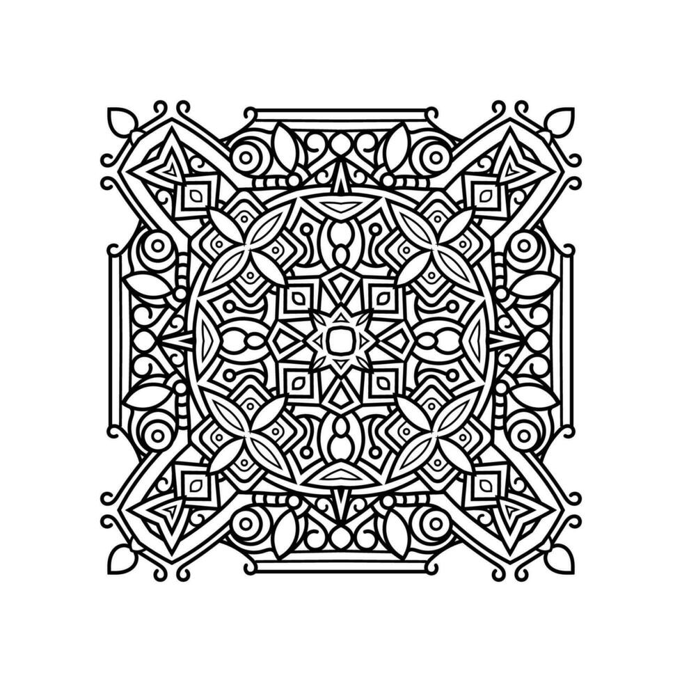 decorativo mandala e padronizar para mehndi, casamento, tatuagem, islamismo, indiano, árabe. esboço mandalas coloração livro página. vetor