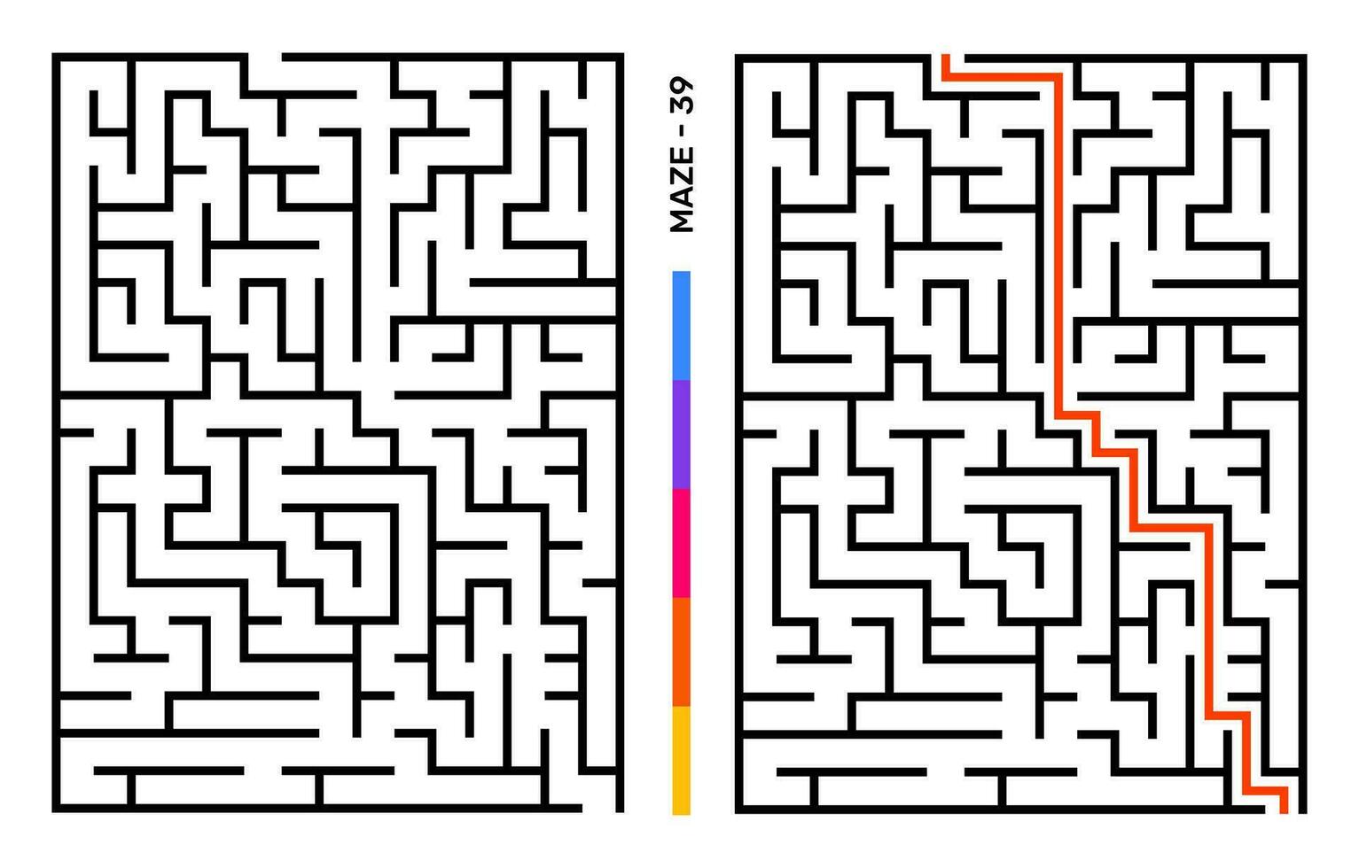 abstrato Labirinto enigma labirinto com entrada e saída. Labirinto para atividade livro. Solução de problemas quebra-cabeças jogos para pasta de trabalho. vetor ilustração - eps 10