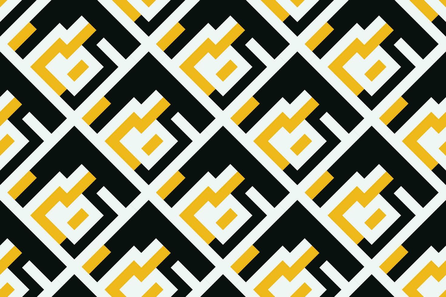 desatado abstrato geométrico padronizar com preto, amarelo e branco cor. vetor ilustração.