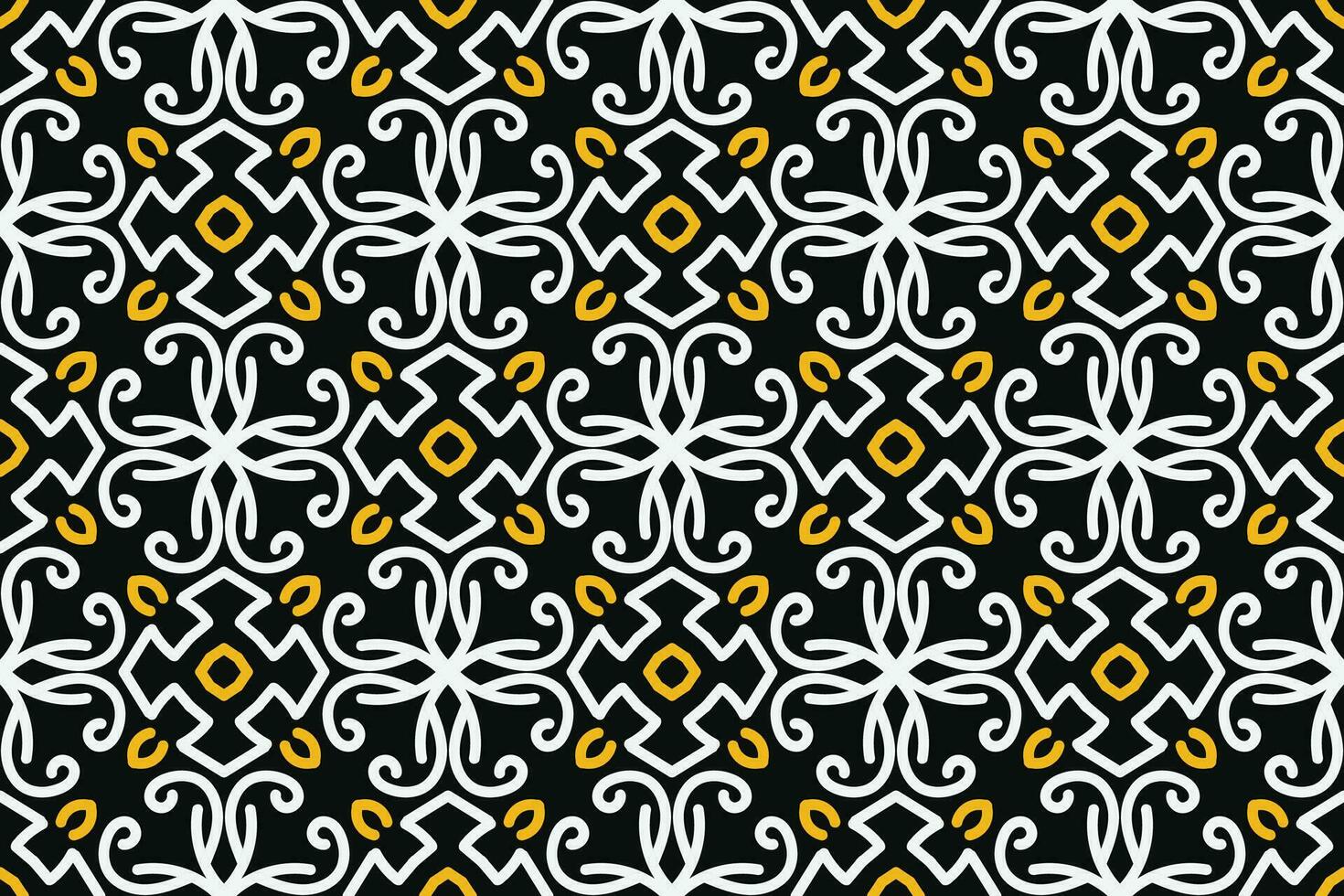 oriental padronizar. preto, branco e amarelo cor com árabe ornamento. padrão, fundo e papel de parede para seu Projeto. têxtil ornamento. vetor ilustração.