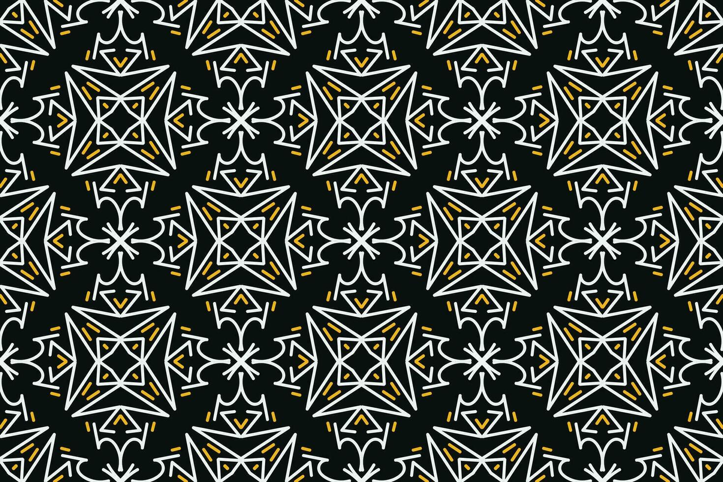 oriental padronizar. preto, branco e amarelo cor com árabe ornamento. padrão, fundo e papel de parede para seu Projeto. têxtil ornamento. vetor ilustração.