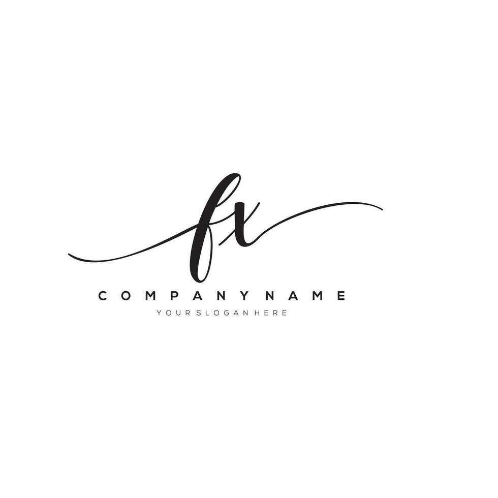 inicial carta fx logotipo, flor caligrafia logotipo projeto, vetor logotipo para mulheres beleza, salão, massagem, Cosmético ou spa marca arte.