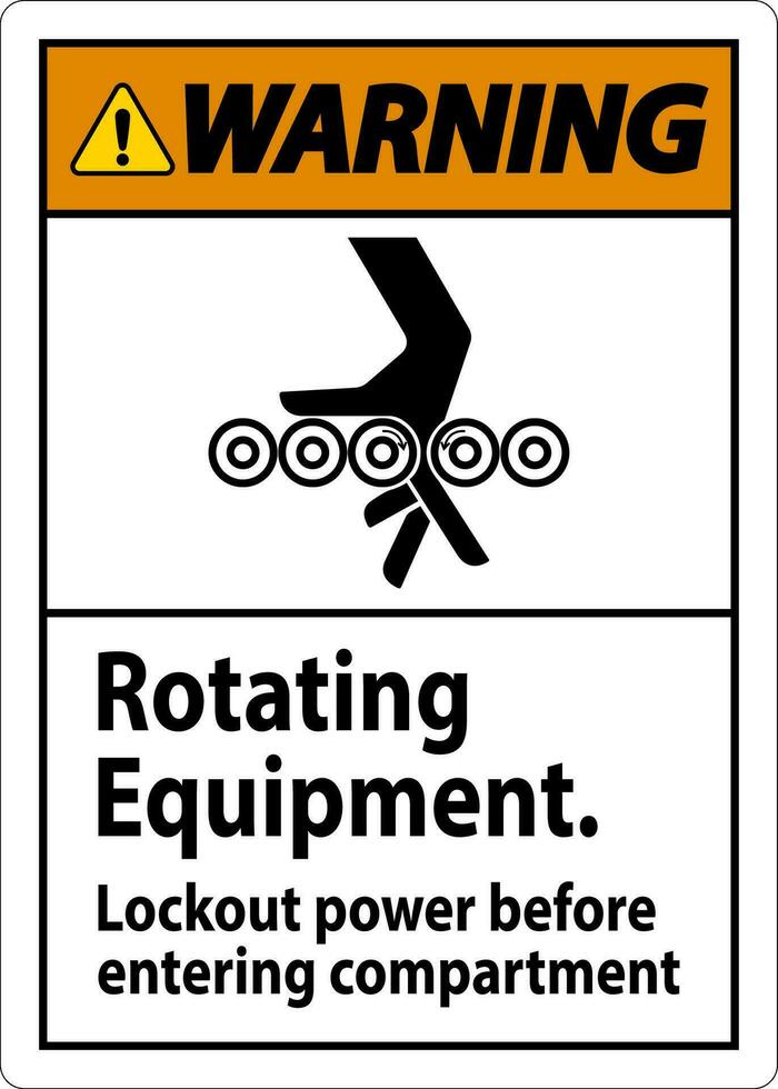 Atenção sinal, rotativo equipamento, bloqueio poder antes entrando compartimento vetor