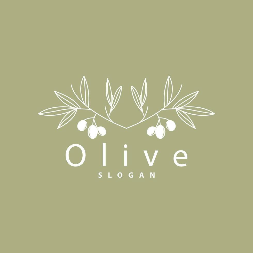 Oliva óleo logotipo Prêmio Projeto fresco plantar jardim simples minimalista modelo símbolo ilustração vetor