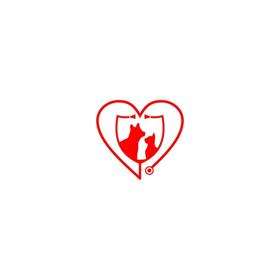 coração animal hospital e Cuidado Centro logotipo Projeto vetor
