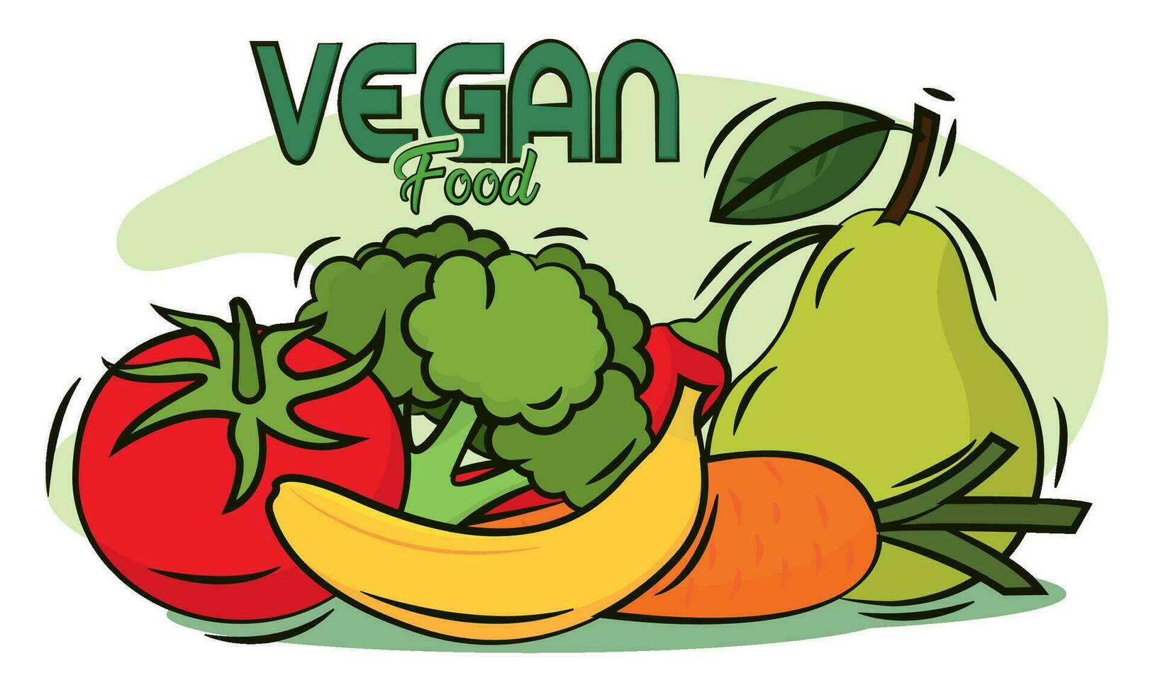 grupo do legumes e frutas vegano Comida estilo de vida vetor