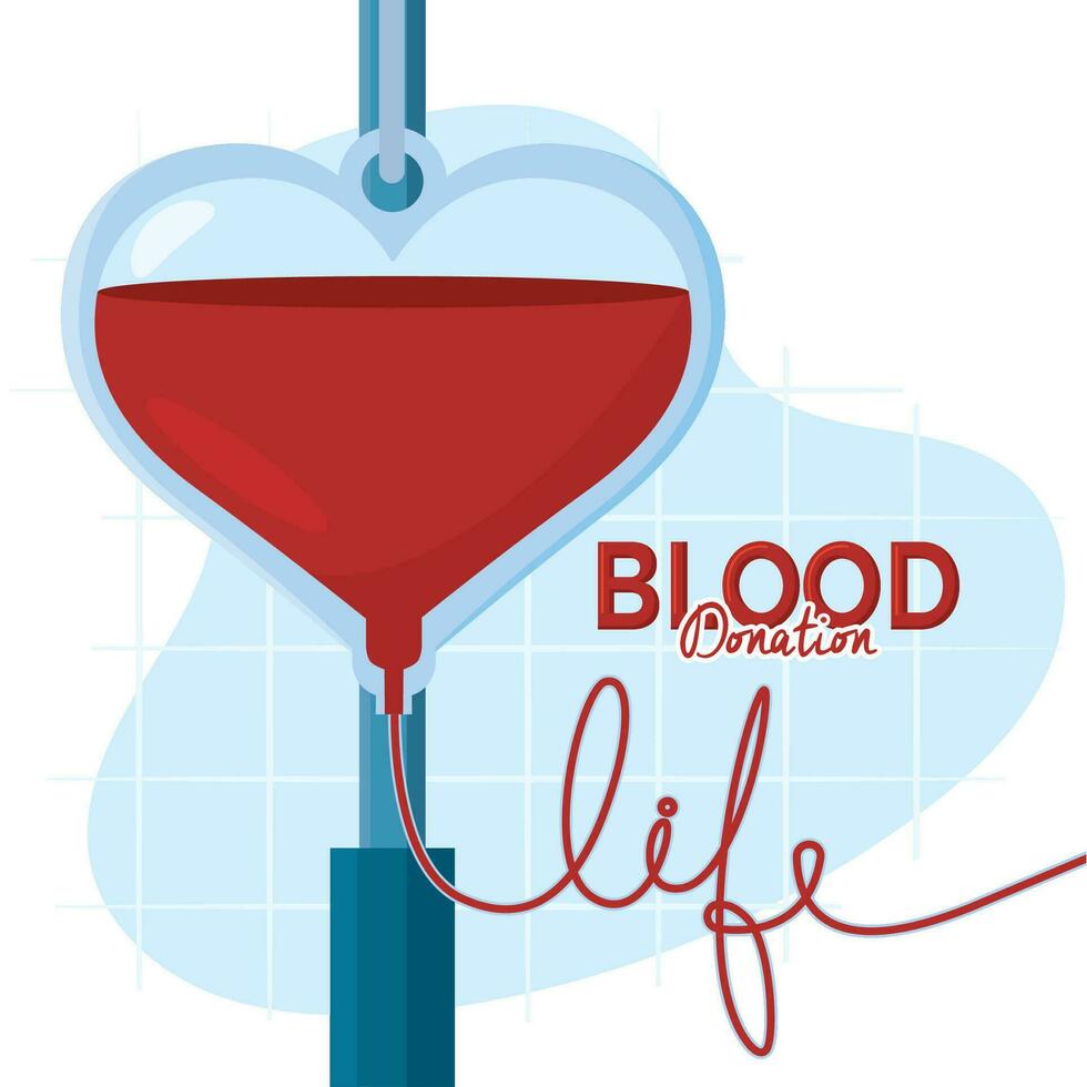 isolado coração forma conectado sangue doação vetor