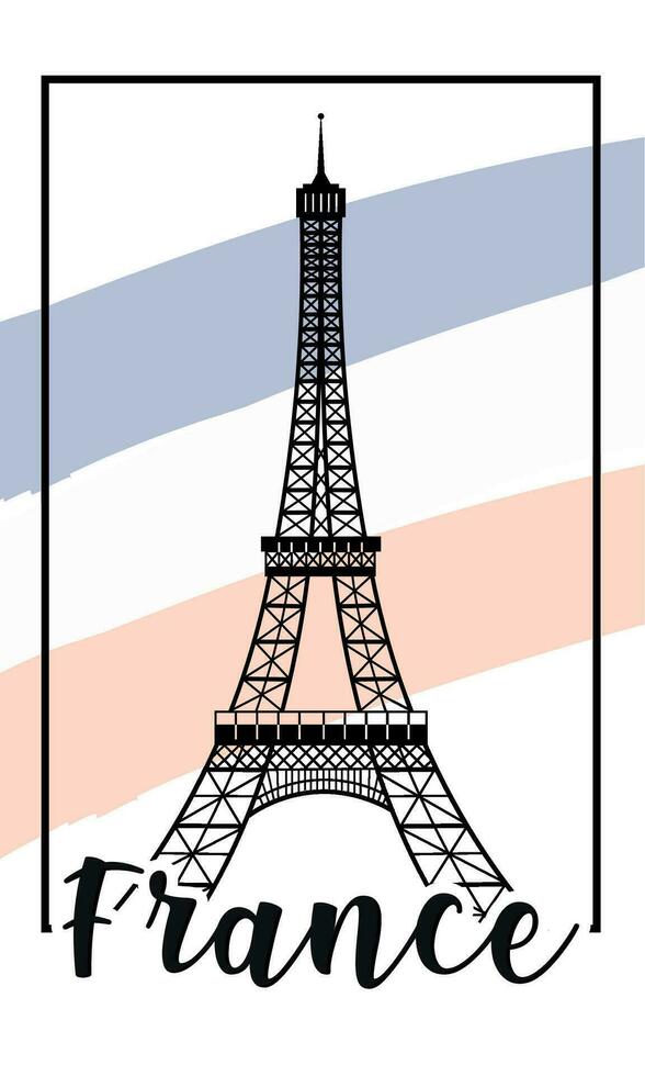 isolado eiffel torre ponto de referência França conceito vetor