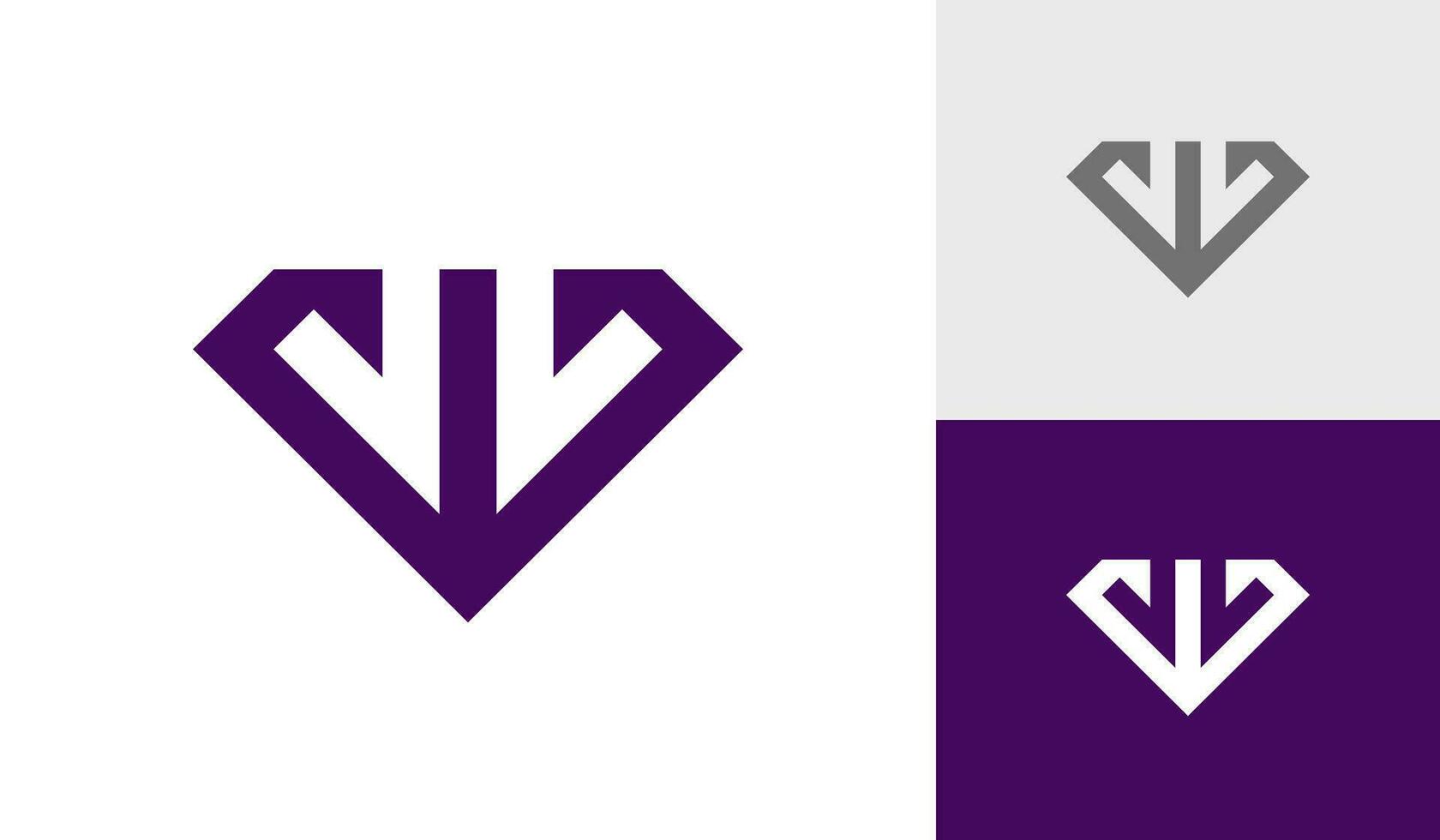 diamante com carta W inicial monograma logotipo Projeto vetor