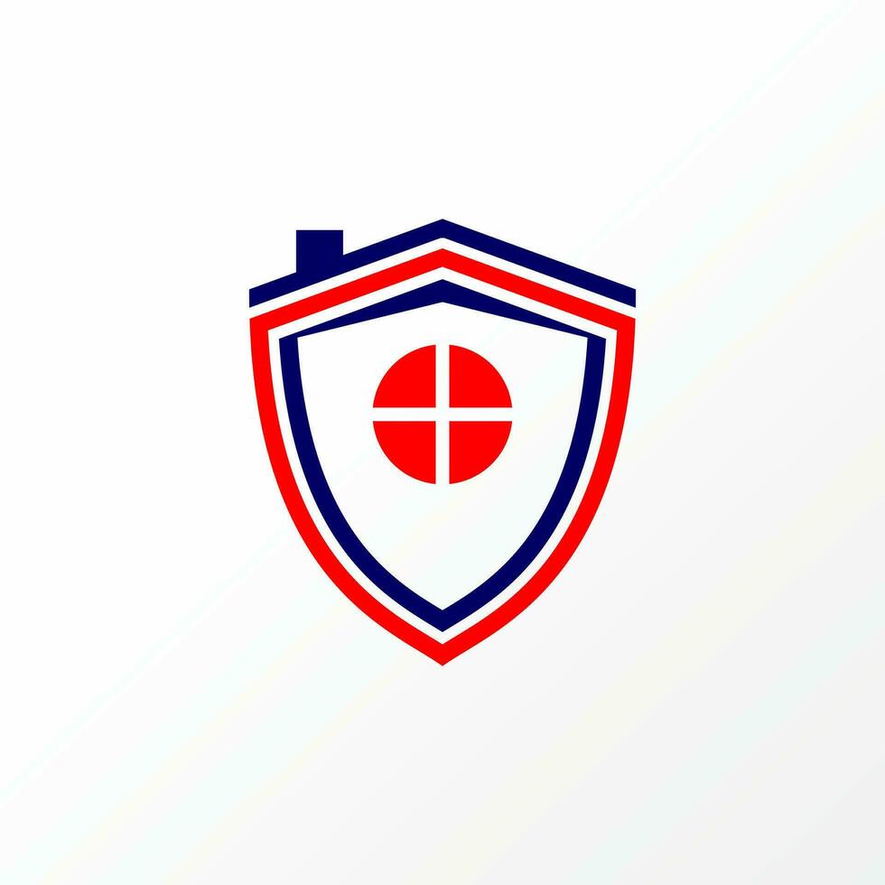 logotipo Projeto gráfico conceito criativo abstrato Prêmio vetor estoque placa escudo guarda com chaminé cobertura casa. relacionado para proteção propriedade seguro casa