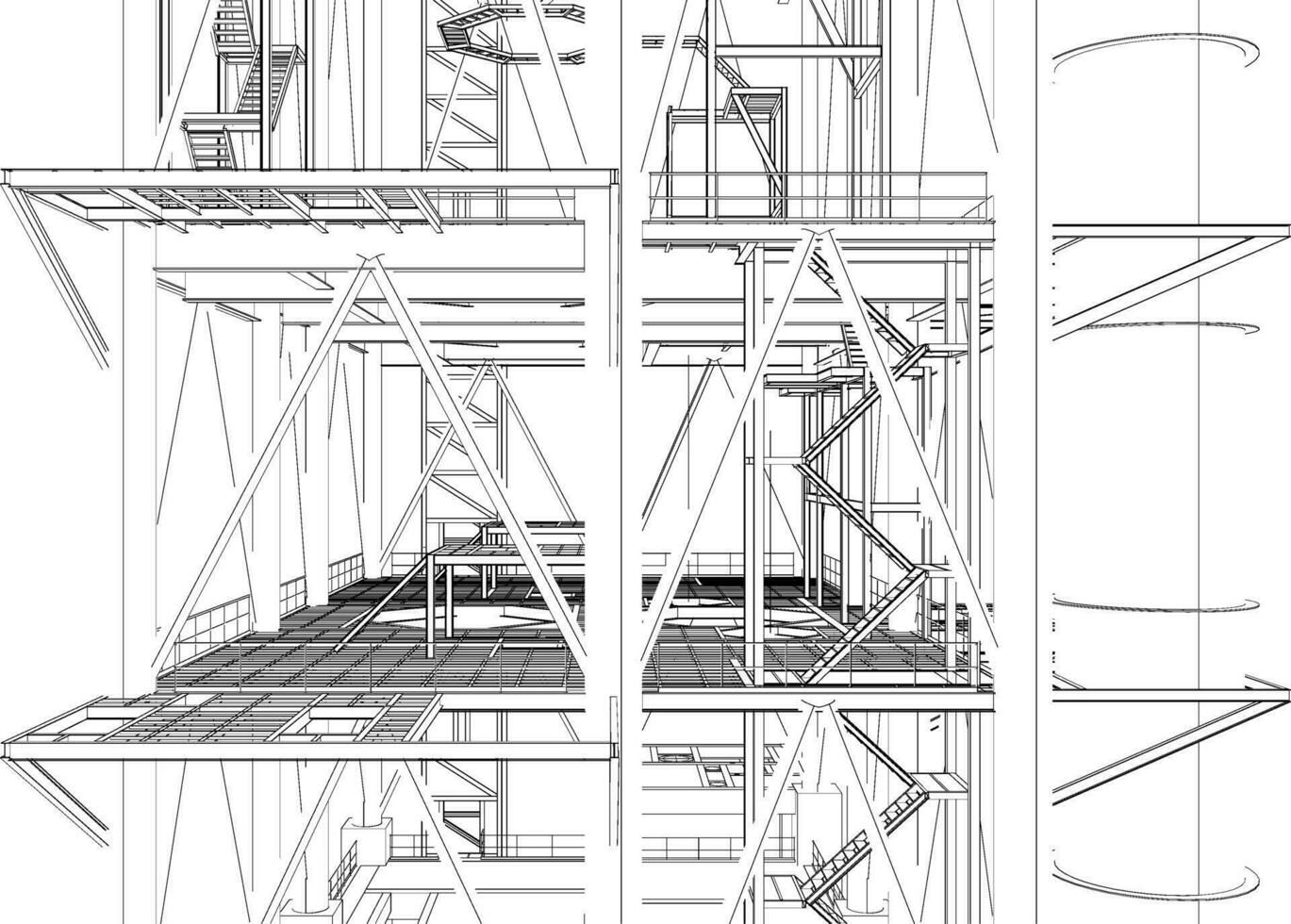 3d ilustração do industrial construção vetor