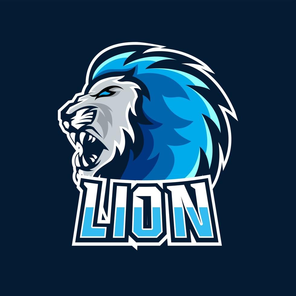 Modelo de logotipo do mascote de jogos lion esport vetor