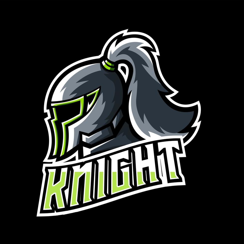 modelo de logotipo do mascote do knight kingdom sport ou esport gaming vetor