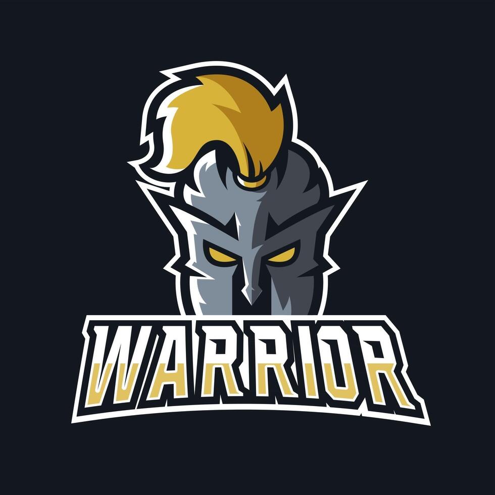 logotipo do guerreiro knight sport ou esport gaming mascote vetor