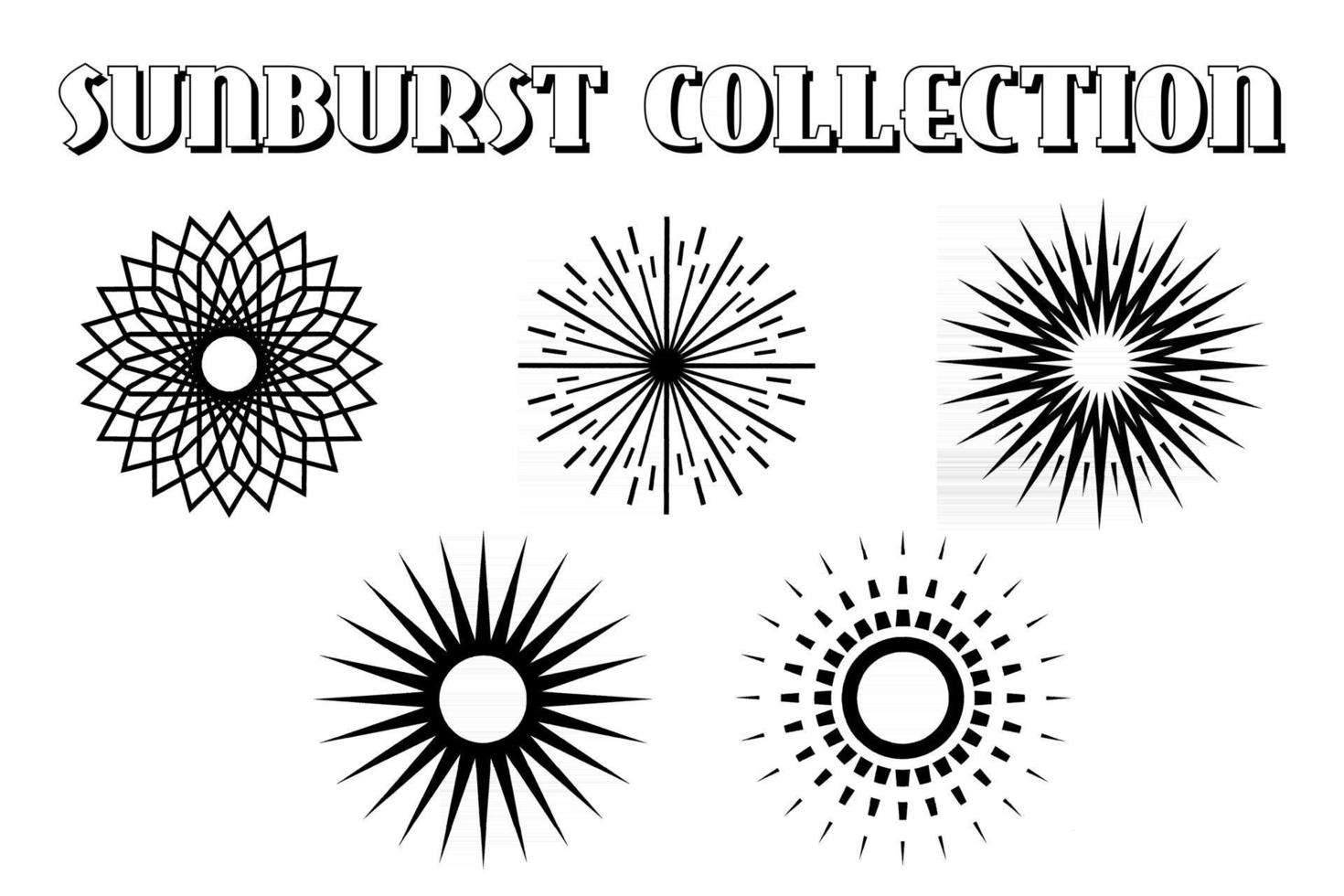 ícone do sunburst. vetor de explosão. conjunto sunburst. estilo linear. - ilustração vetorial