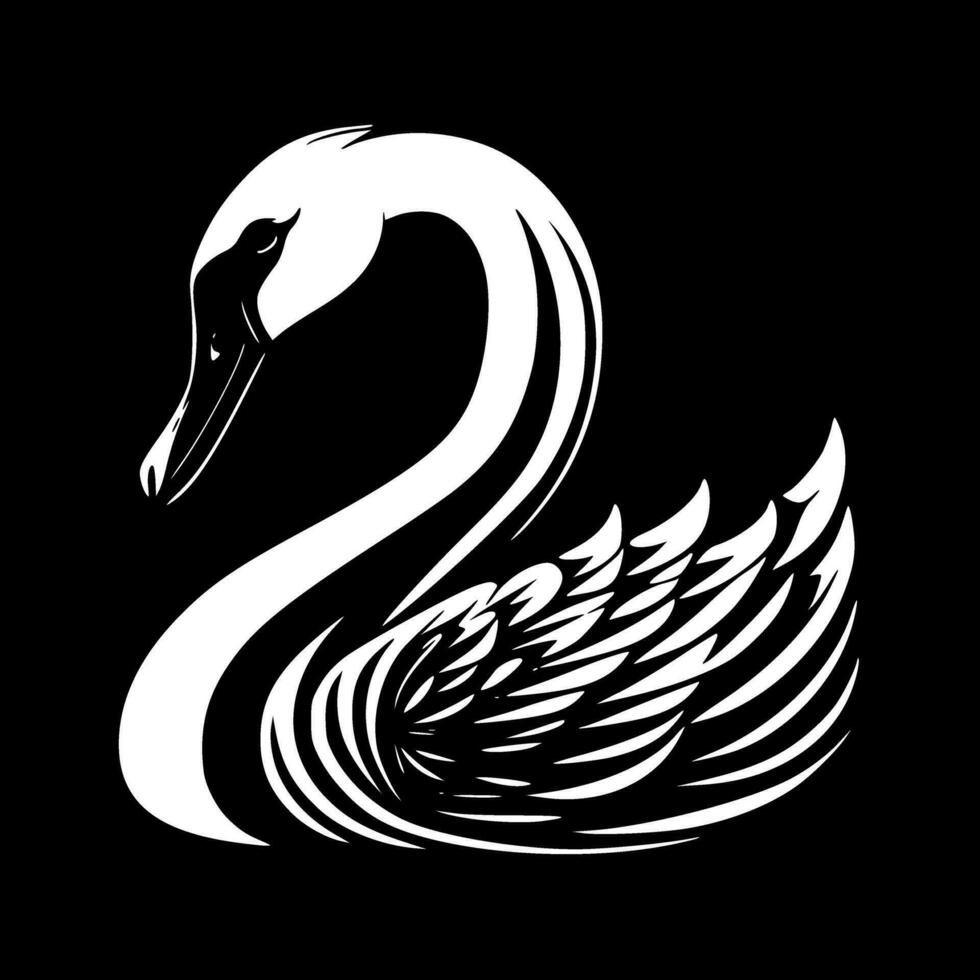 cisne, minimalista e simples silhueta - vetor ilustração