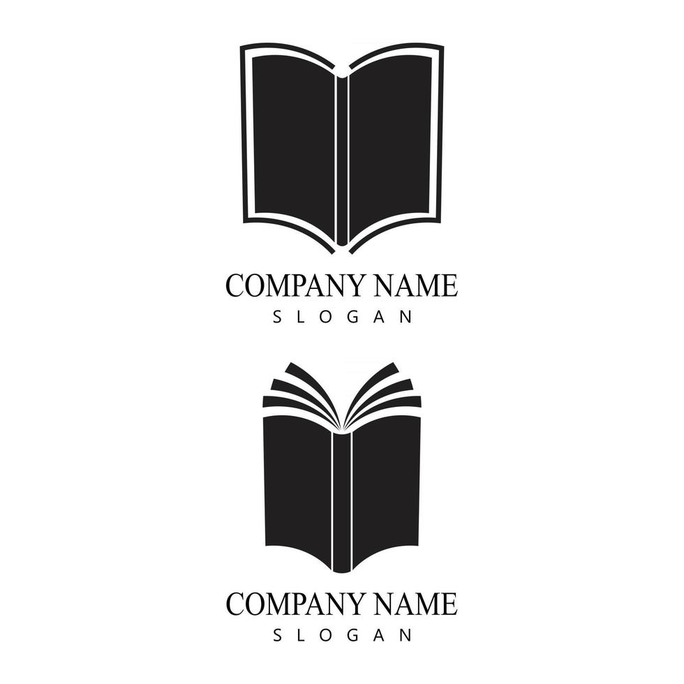 aplicativo de ícones de modelos de logotipo e símbolos de leitura de livro vetor