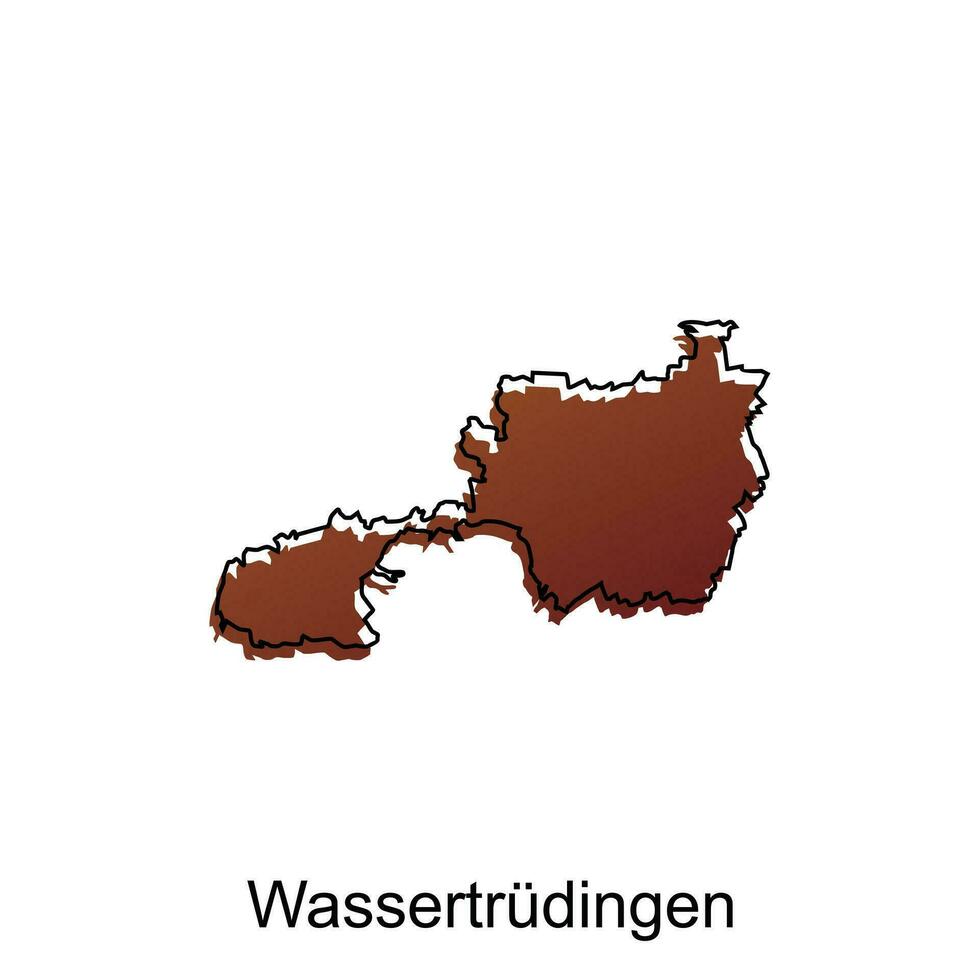 mapa do wassertrudingen ilustração Projeto. alemão país mundo mapa internacional vetor modelo